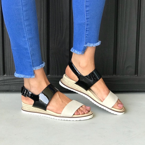 Urban Outfitters Shoes - Colorblock Leather Espadrille Wedge Sandals